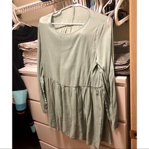 Light Green Long-Sleeved Peplum sz 1XL